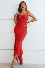 Load image into Gallery viewer, Ruched Sweetheart Neck Hem Detail Dress
