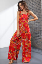 Load image into Gallery viewer, Floral Square Neck Wide Leg Jumpsuit
