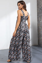 Load image into Gallery viewer, Floral Square Neck Wide Leg Jumpsuit
