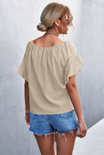 Load image into Gallery viewer, Flutter Sleeve Tie-Front Blouse
