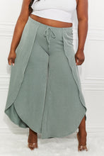 Load image into Gallery viewer, Blumin Apparel Confidently Chic Full Size Split Wide Leg Pants in Sage
