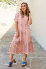 Load image into Gallery viewer, HEYSON Spring Baby Full Size Kimono Sleeve Midi Dress in Peach
