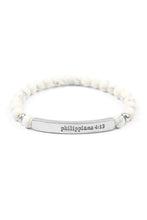 Load image into Gallery viewer, &quot;Philippians 4:13&quot; Natural Stone Stretch Bracelet
