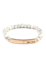 Load image into Gallery viewer, John 3:16 Bar Natural Stone Bracelet
