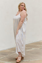 Load image into Gallery viewer, HEYSON Full Size Multi Colored Striped Jumpsuit with Pockets
