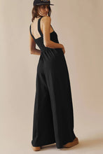 Load image into Gallery viewer, Smocked Square Neck Wide Leg Jumpsuit with Pockets

