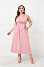 Load image into Gallery viewer, Plus Size Tied Surplice Sleeveless Midi Dress
