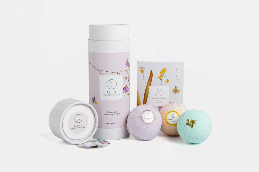 Bath Bombs, Spa Gift Set, Unique gift for Her, Gift for Christmas, Care Package, Shower Bombs in a Tube, Relaxation Gift, Stocking Stuffer.