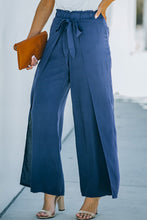 Load image into Gallery viewer, Paperbag Waist Tie Front Wide Leg Pants
