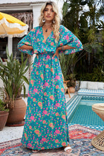 Load image into Gallery viewer, Floral Three-Quarter Sleeve V-Neck Dress
