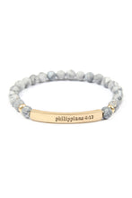Load image into Gallery viewer, &quot;Philippians 4:13&quot; Natural Stone Stretch Bracelet
