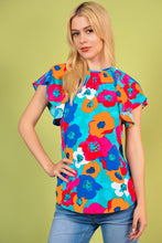 Load image into Gallery viewer, Floral Round Neck Tied Blouse
