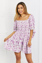 Load image into Gallery viewer, White Birch Touch of Elegance Full Size Floral Ruffle Mini Dress
