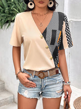 Load image into Gallery viewer, Plunge Flutter Sleeve Blouse with Pocket
