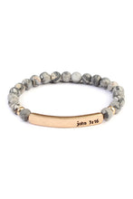 Load image into Gallery viewer, John 3:16 Bar Natural Stone Bracelet
