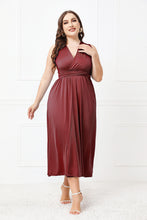 Load image into Gallery viewer, Plus Size Tied Surplice Sleeveless Midi Dress
