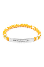 Load image into Gallery viewer, &quot;Believe, Hope, Faith&quot; 6mm Glass Beads Stretch Bracelet

