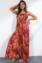 Load image into Gallery viewer, Floral Square Neck Wide Leg Jumpsuit
