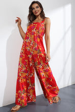 Load image into Gallery viewer, Floral Square Neck Wide Leg Jumpsuit
