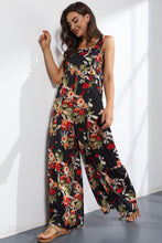 Load image into Gallery viewer, Floral Square Neck Wide Leg Jumpsuit

