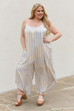 Load image into Gallery viewer, HEYSON Full Size Multi Colored Striped Jumpsuit with Pockets

