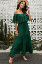 Load image into Gallery viewer, Swiss Dot Off-Shoulder Tiered Maxi Dress
