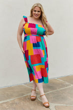 Load image into Gallery viewer, And The Why Multicolored Square Print Summer Dress
