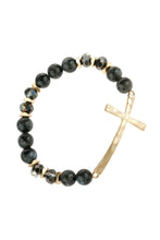 Load image into Gallery viewer, Mix Beads Hammered Cross Bracelet
