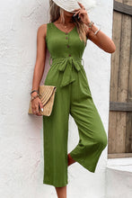 Load image into Gallery viewer, Tie Belt Sleeveless Jumpsuit with Pockets
