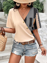 Load image into Gallery viewer, Plunge Flutter Sleeve Blouse with Pocket
