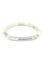Load image into Gallery viewer, &quot;Philippians 4:13&quot; Natural Stone Stretch Bracelet
