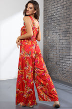 Load image into Gallery viewer, Floral Square Neck Wide Leg Jumpsuit
