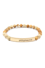 Load image into Gallery viewer, &quot;Philippians 4:13&quot; Natural Stone Stretch Bracelet
