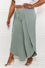 Load image into Gallery viewer, Blumin Apparel Confidently Chic Full Size Split Wide Leg Pants in Sage

