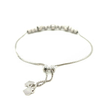 Load image into Gallery viewer, Adjustable Matte and Textured Bead Bracelet in Sterling Silver
