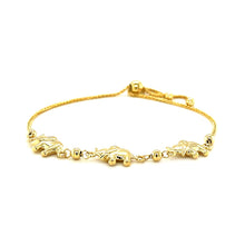 Load image into Gallery viewer, 14k Yellow Gold Elephant Station Lariat Style Bracelet
