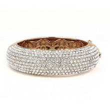 Load image into Gallery viewer, LO4269 - Rose Gold+e-coating Brass Bangle with Top Grade Crystal  in Clear
