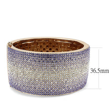 Load image into Gallery viewer, LO4279 - Rose Gold+e-coating Brass Bangle with Top Grade Crystal  in Multi Color
