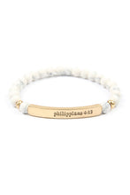 Load image into Gallery viewer, &quot;Philippians 4:13&quot; Natural Stone Stretch Bracelet
