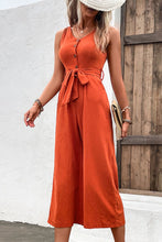 Load image into Gallery viewer, Tie Belt Sleeveless Jumpsuit with Pockets
