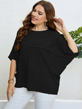 Load image into Gallery viewer, Plus Size Seam Detail Half Sleeve Top
