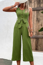 Load image into Gallery viewer, Tie Belt Sleeveless Jumpsuit with Pockets
