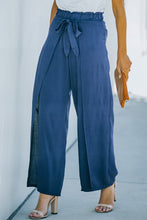 Load image into Gallery viewer, Paperbag Waist Tie Front Wide Leg Pants
