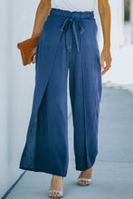 Load image into Gallery viewer, Paperbag Waist Tie Front Wide Leg Pants
