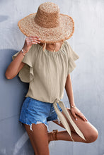 Load image into Gallery viewer, Flutter Sleeve Tie-Front Blouse
