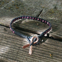 Load image into Gallery viewer, Copper Breast Cancer Awareness Ribbon Bracelet
