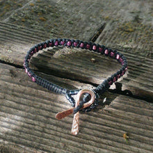 Load image into Gallery viewer, Copper Breast Cancer Awareness Ribbon Bracelet
