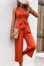Load image into Gallery viewer, Tie Belt Sleeveless Jumpsuit with Pockets
