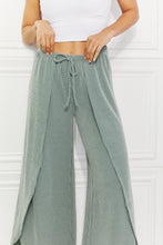 Load image into Gallery viewer, Blumin Apparel Confidently Chic Full Size Split Wide Leg Pants in Sage
