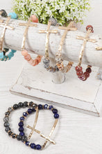 Load image into Gallery viewer, Mix Beads Hammered Cross Bracelet
